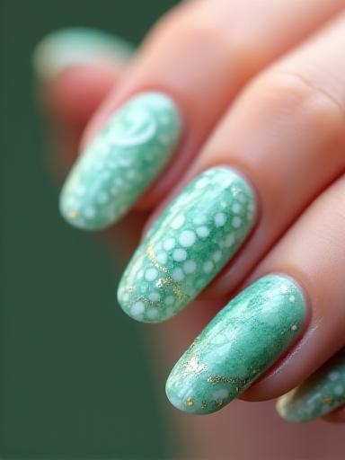 고려청자 문양 네일 아트